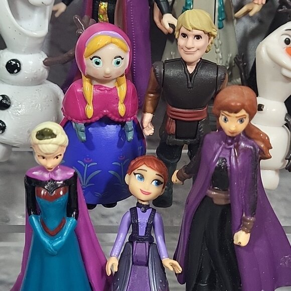 Disney Frozen Figures Large Lot Trolls Sven Kristoff Young Twin Elsas Anna Olaf - Picture 6 of 12